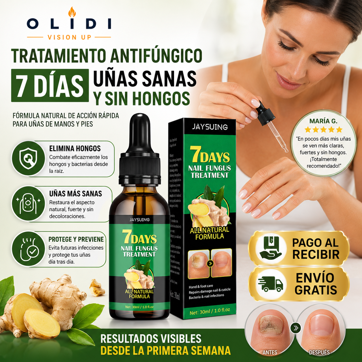 🍃🦶 Aceite Anti-Hongos para Uñas | Reparación Intensiva 30 ml • Resultados Visibles en 7 Días🔥