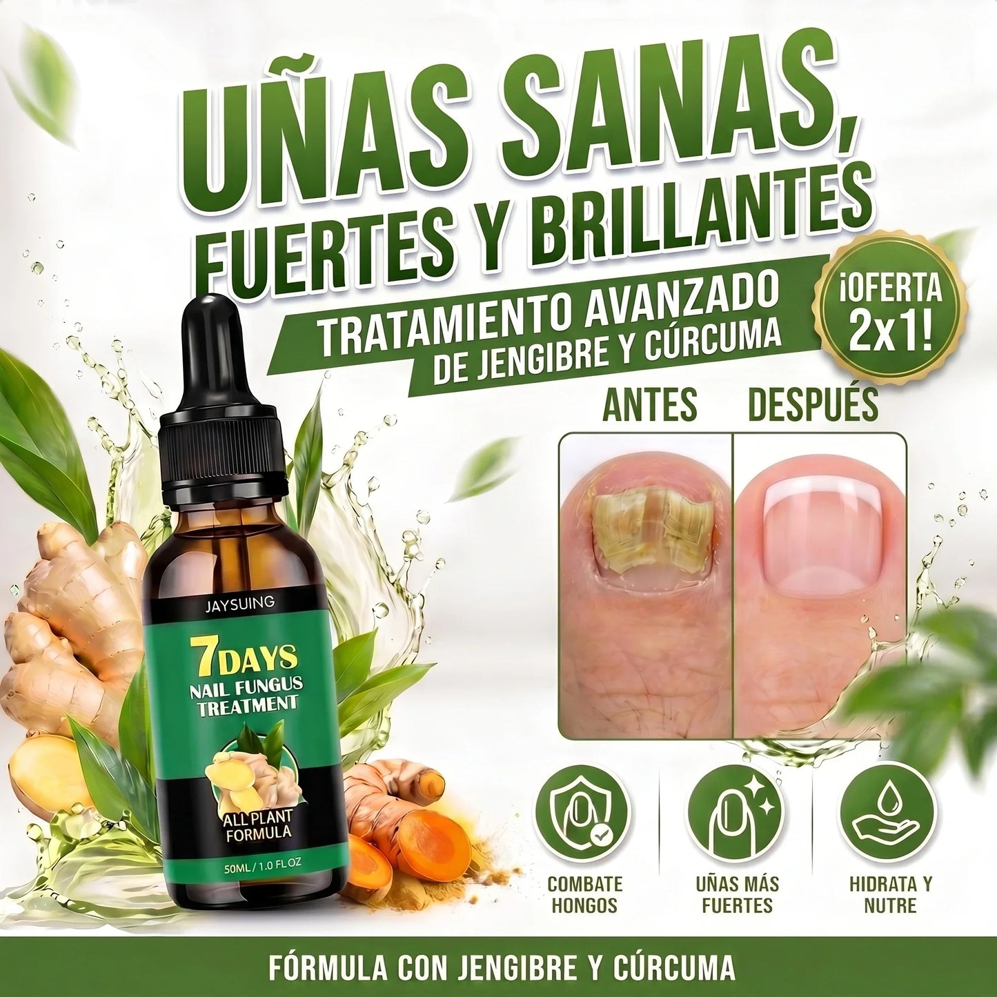 🍃🦶 Aceite Anti-Hongos para Uñas | Reparación Intensiva 30 ml • Resultados Visibles en 7 Días🔥
