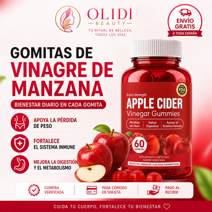 🍎 Gummies de Vinagre de Manzana 60 Unidades – Sabor Delicioso y Fácil de Incorporar a tu Rutina 🔥