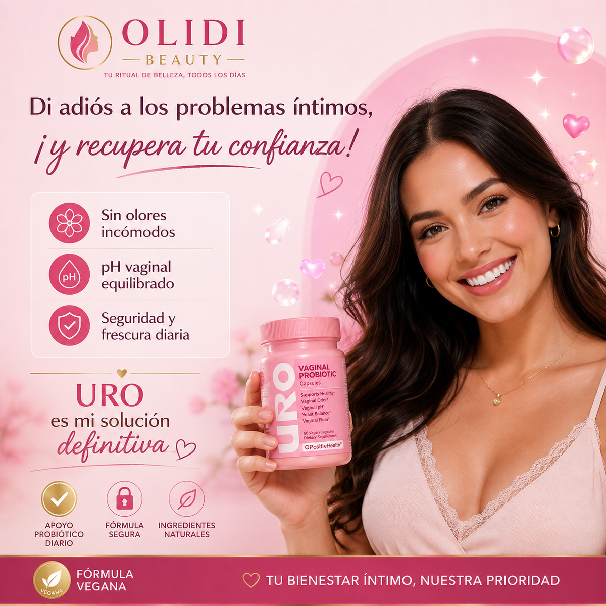 🌸 URO Probiótico Vaginal – 60 Cápsulas | Flora Íntima, pH y Bienestar Femenino 🔥