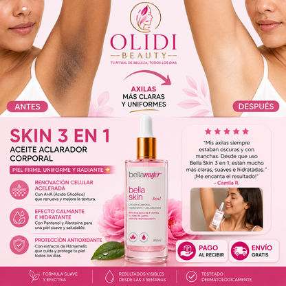 Bella skin 3 en1: El Secreto para Aclarar Axilas, Entrepierna y Zona Íntima🔥