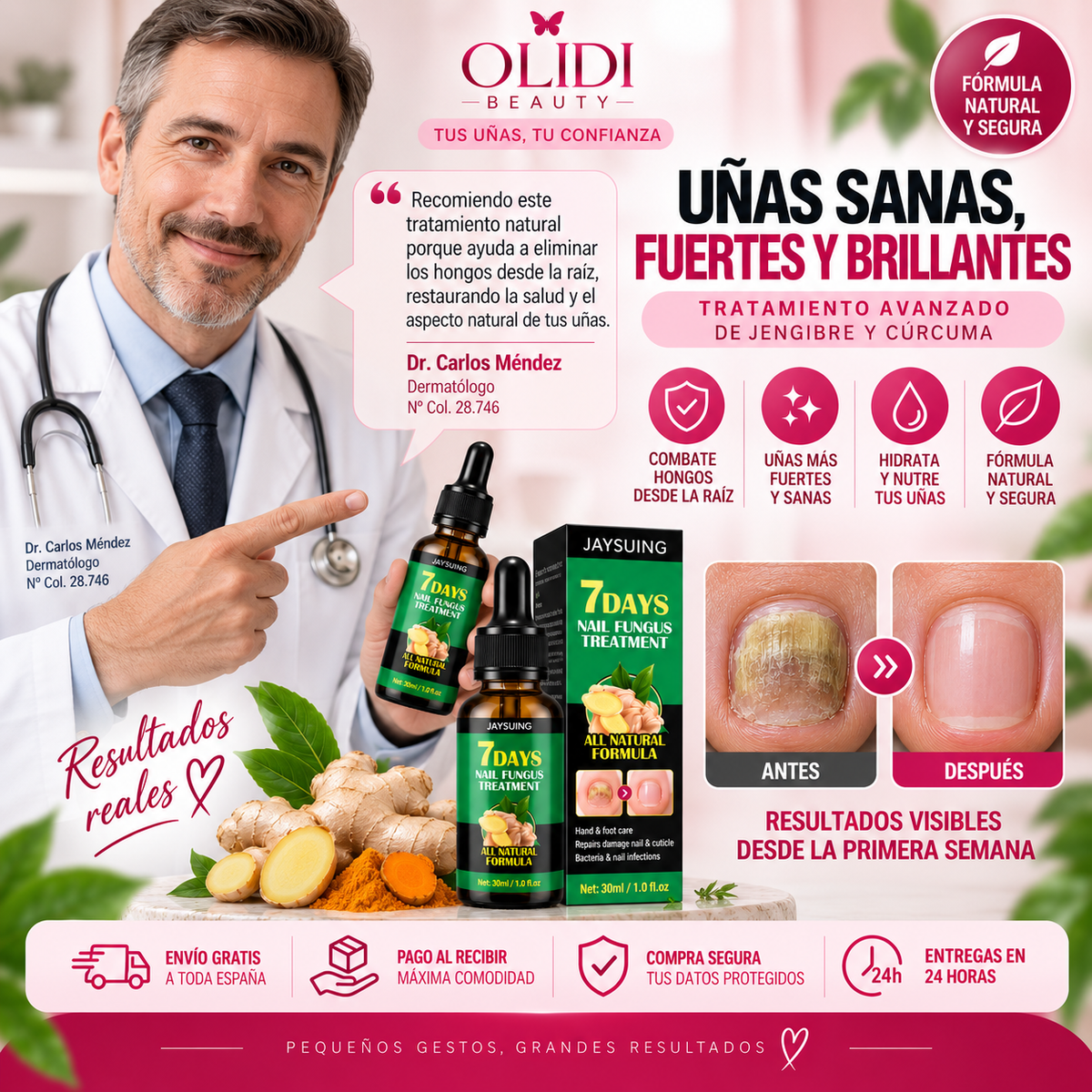🍃🦶 Aceite Anti-Hongos para Uñas | Reparación Intensiva 30 ml • Resultados Visibles en 7 Días🔥
