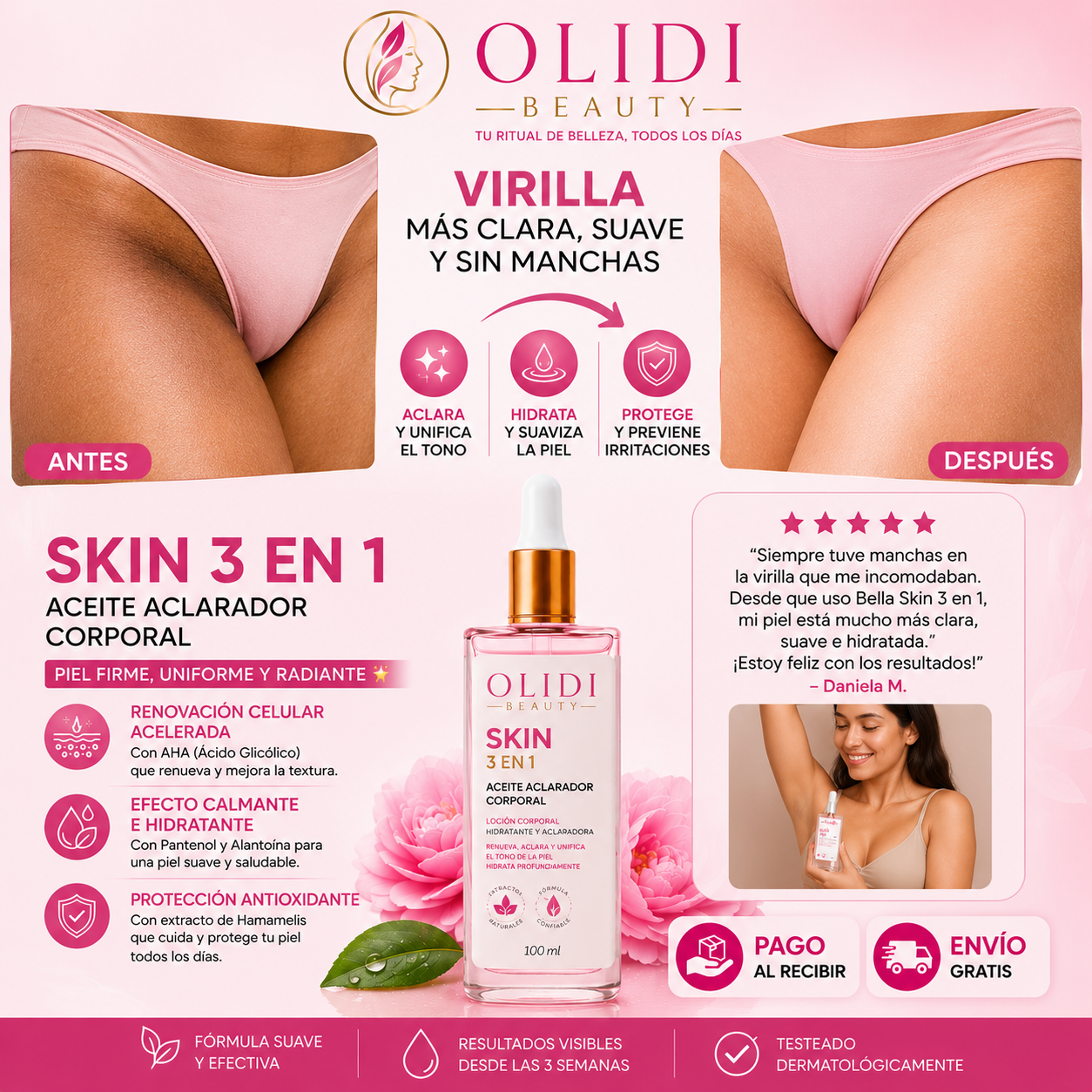 Bella skin 3 en1: El Secreto para Aclarar Axilas, Entrepierna y Zona Íntima🔥