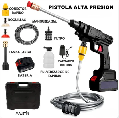 💥💦 Pistola Profesional de Alta Presión Portátil | Doble Batería • Potencia Máxima para una Limpieza Impecable🔥