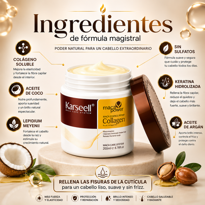💆‍♀️ Mascarilla Capilar Reparadora con Colágeno 200ml | Cabello Suave, Brillante y Sin Frizz ✨🔥