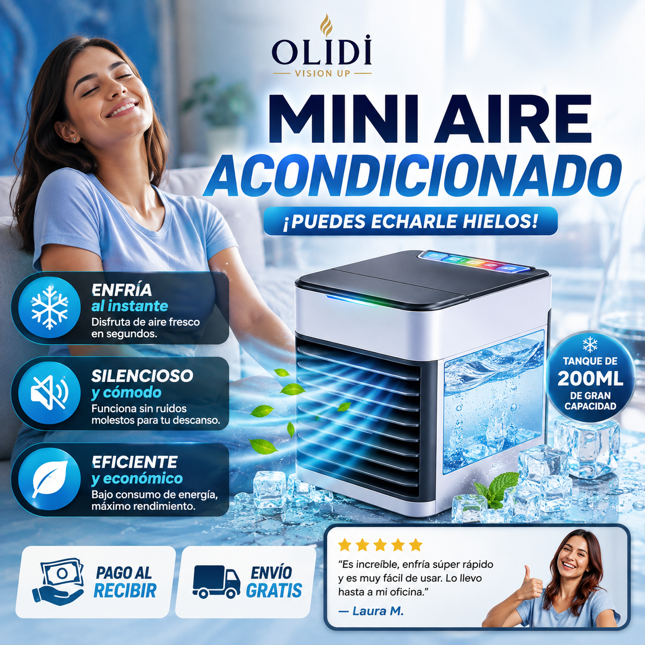 ❄️ Arctic Air® Mini Aire Acondicionado Ultra Evaporativo USB | Enfría, Humidifica y Purifica | 1 Unidad 🔥