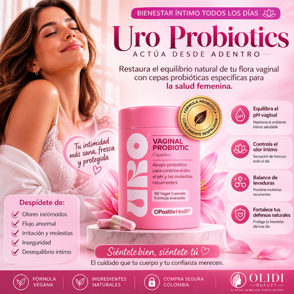 🌸 URO Probiótico Vaginal – 60 Cápsulas | Flora Íntima, pH y Bienestar Femenino 🔥