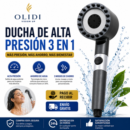 🚿 Ducha de Alta Presión con 3 Modos de Agua | PREMIUM Convierte Cualquier Ducha en un Spa 🔥
