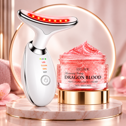 🎁 ¡OFERTA ESPECIAL!  Masajeador Facial LED 3 en 1 | Reafirma Rostro y Cuello + Define el Contorno Y RECIBE GRATIS LA CREMA ANTI-EDAD DRAGON BLOOD 🔥