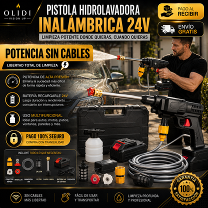💥💦 Pistola Profesional de Alta Presión Portátil | Doble Batería • Potencia Máxima para una Limpieza Impecable🔥