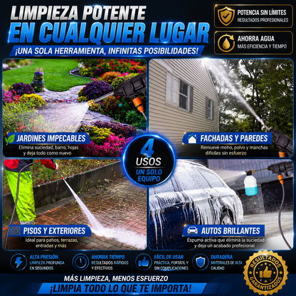 💥💦 Pistola Profesional de Alta Presión Portátil | Doble Batería • Potencia Máxima para una Limpieza Impecable🔥