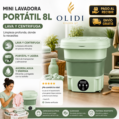 🚿 ¡LAVADORA PLEGABLE CON CENTRIFUGADO 8L! 🔥 Compacta, potente y perfecta para lavar tu ropa en cualquier lugar.